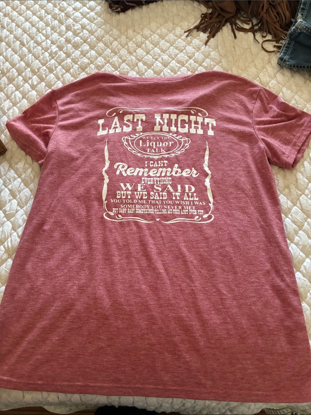 Wallen Maroon V-Neck Graphic Tee
